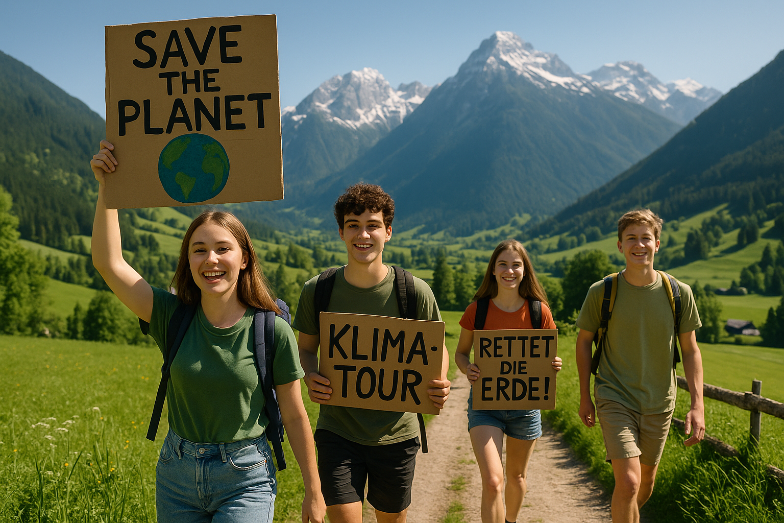 Titelbild zu „Klimatour durch Österreich: Junge Aktivisten auf Mission zur Rettung der Erde!“