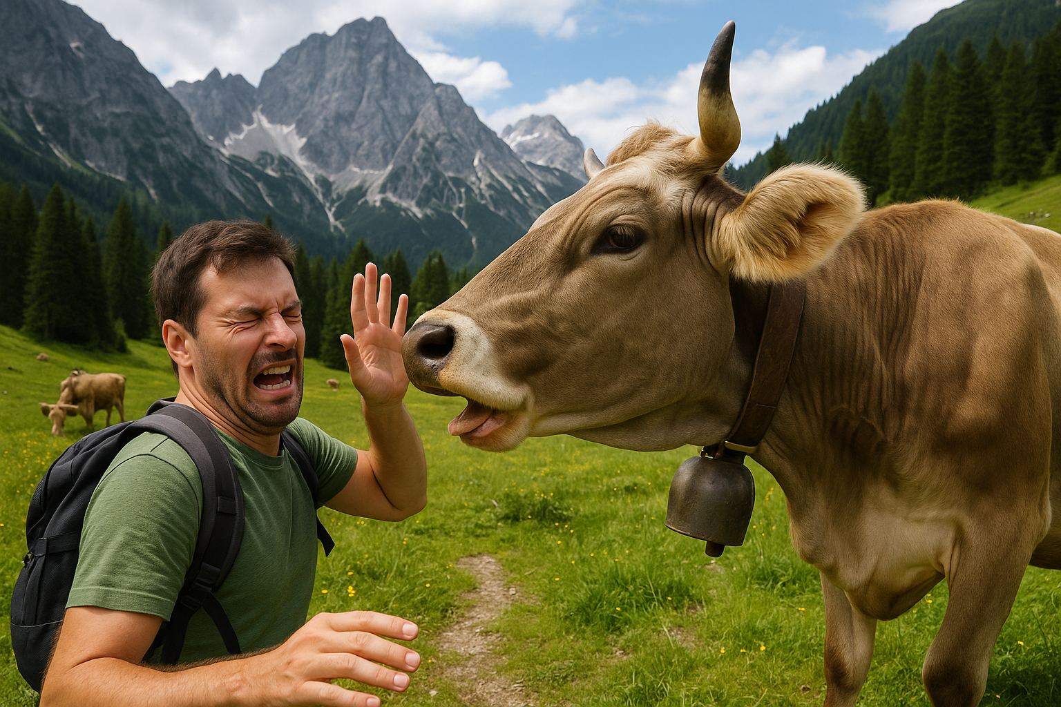 Titelbild zu „Alm-Drama in Österreich: Wie Sie den nächsten Kuh-Angriff vermeiden!“