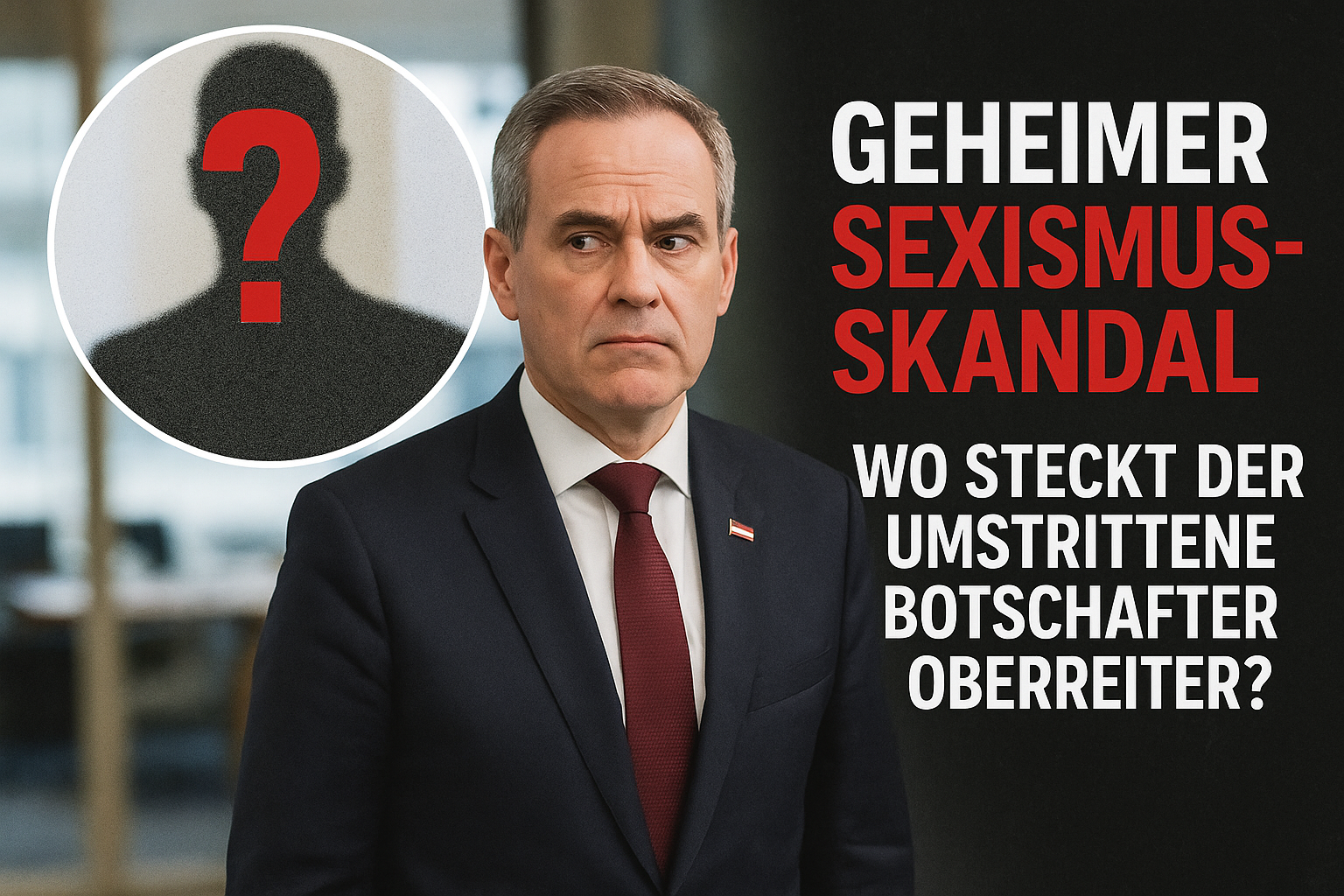 Titelbild zu „Geheimer Sexismus-Skandal: Wo steckt der umstrittene Botschafter Oberreiter?“